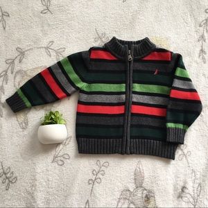 Baby Boys Nautica Knit Zip Up Sweater 3-6 Months